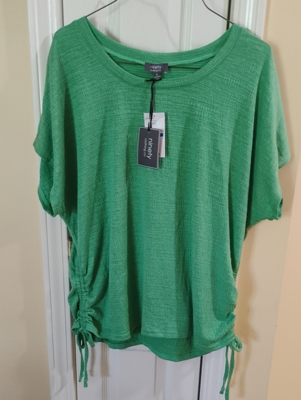 Ninety Bright Green Short-Sleeve Drawstring Tunic